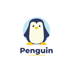 cute penguing vector logo