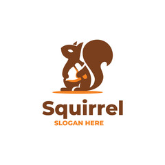 Squirrel cute modern logo vector