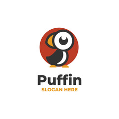puffin bird modern cute logo vector