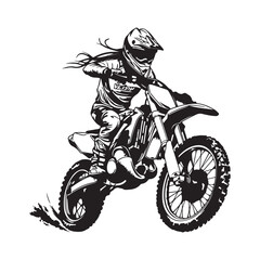 Girl Motocross Vector Images on White Background
