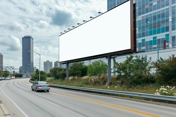 Healthcare Services Billboard Photo of a billboard near a medical district, advertising healthcare services with reassuring images and messages about patient care