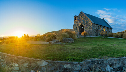 Sunset at The Church of the Good Shepherd, New Zealand