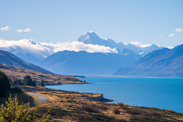 Peter's Lookout, Mount Cook, Lake Pukaki, New Zealand, Lake and Mountain