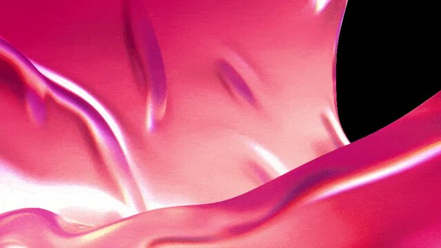 Sparkling fluid. Defocused blue pink color shiny particles texture liquid paint wave motion abstract art background.	