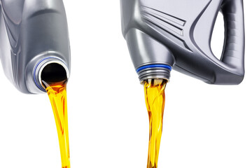 Pour engine oil, car, automotive maintenance, transportation Lubricant industry - clipping path