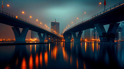 Fototapeta na wymiar Bridge on the river city