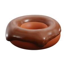 chocolate donut 3d rendered icon.
