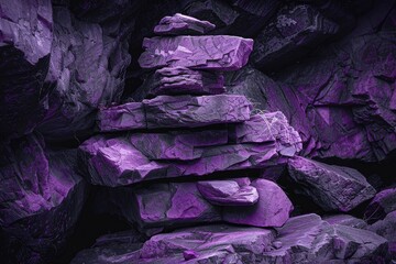 A tower of purple rocks - Powered by Adobe