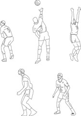 Vector illustration sketch design image of volleyball athlete competing