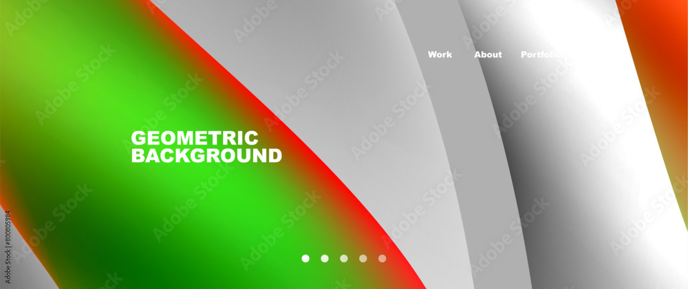 Poster a modern geometric background featuring red, green, and white lines resembling automotive lighting. 