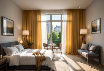 3d rendering, modern living room