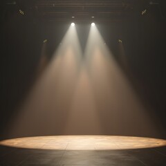 big stage, small lights and spotlight on ceiling