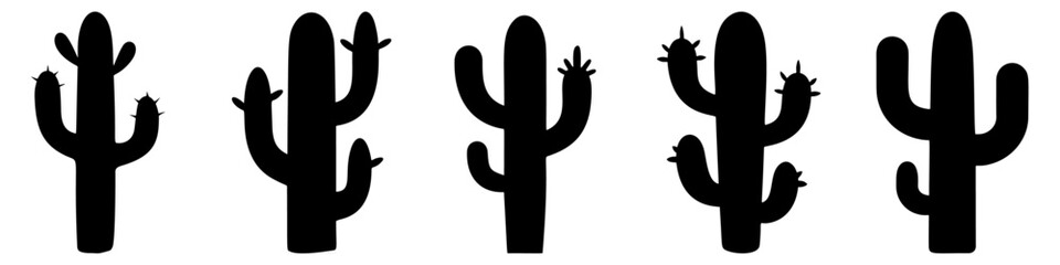set of Cactus silhouettes. vector