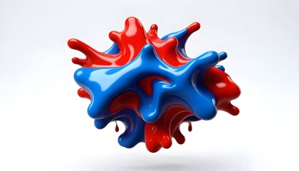 Blue red 3d liquid background  