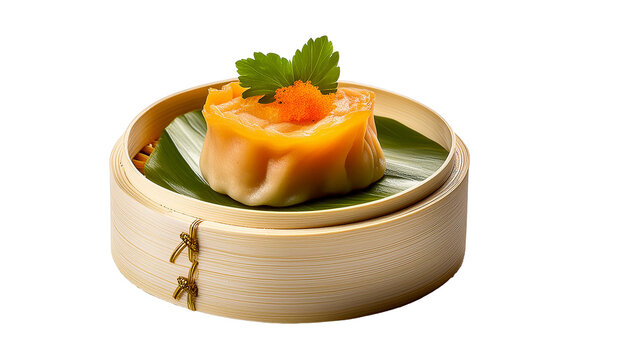 a special dimsum dish served on a bamboo plate