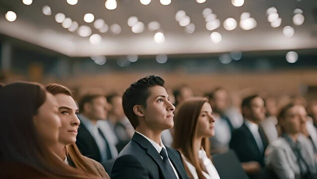 Group of People Sitting in a Lecture Hall Generative AI