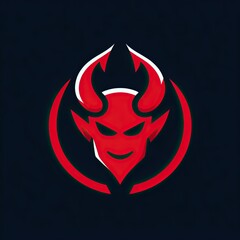 A logo containing red devil simple vector