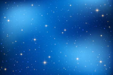 Night sky with stars. Dark blue vector universe. Shiny abstract cosmos. Galaxy illustration with sparkles and starlight. Celestial winter cosmic background.