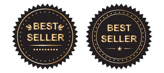Best seller sticker, label, banner, ribbon collection. Set of best seller emblem for sale, special offer, promotion, advertising