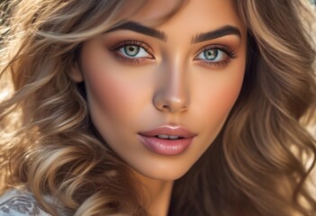 Fototapeta premium A Portrait Of Breathtakingly Gorgeous, Exotic, Beautiful Woman. 