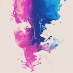 a blue and pink gradient on a white background