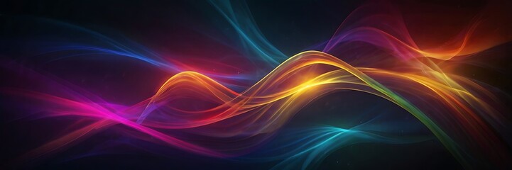 colorful smooth waves on blue background, abstract wallpaper