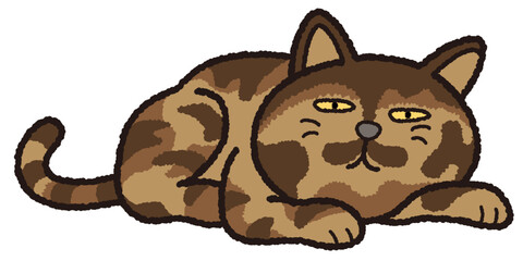 くつろぐサビ猫リント