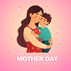 Mother day love Card banner illustration design