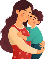 mother and child for decorate mother day cartoon character love illustration design