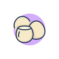 Coconut line icon. Nut, shell, milk sign. Vegan product, organic food, natural ingredient concept. Vector illustration for web design and apps