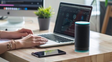 Home Office with Voice Assistant, Enhancing Business and Shopping with Hands-Free Technology