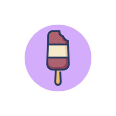 Delicious ice cream on stick line icon. Flavor, milk, sundae outline sign. Sweet desserts and candy concept. Vector illustration for web design and apps