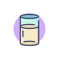 Glass of milk line icon. Mug, drink, liquid outline sign. Diary product, organic food, breakfast concept. Vector illustration for web design and apps