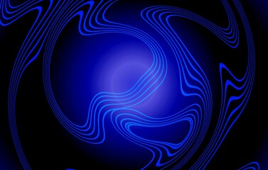 abstract glowing blue black background with wavy minimal lines