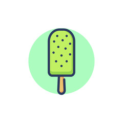 Ice cream on stick line icon. Sundae, sweet, icing outline sign. Dessert and food concept. Vector illustration for web design and apps