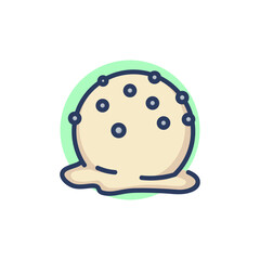 Melting ice cream bubble line icon. Icing, sundae, sweet outline sign. Dessert and food concept. Vector illustration for web design and apps