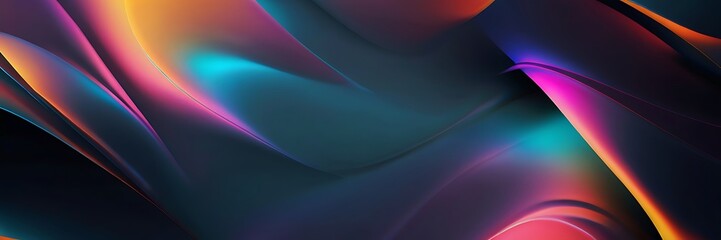 Abstract 3D depiction of luminous neon waves forming a radiant chromatic pattern 