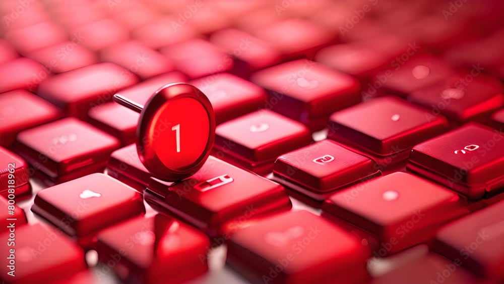 Poster close up of a red computer keyboard generative ai