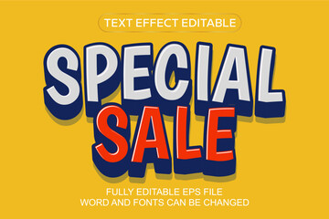 3D TEXT EFFECT SPECIAL SALE VECTOR EDITABLE