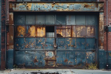 A vintage industrial door