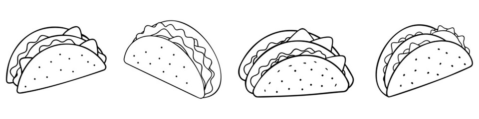 Hand drawn illustration of tacos.