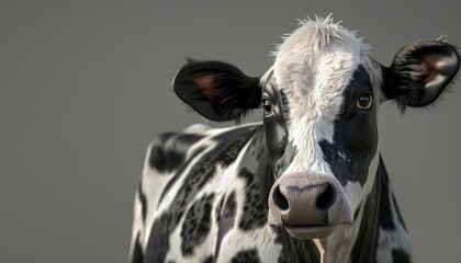 Amusing cow on a neutral backdrop 18