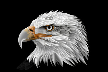 Fototapeta premium photo realistic portrait of an white head eagle