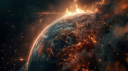 Fototapeta premium Feverish Planet: The Heat of Climate Change