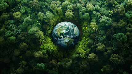 Obraz na płótnie Canvas Emerald Earth: Nature's Answer to Climate Healing