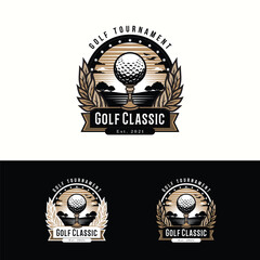 Golf Tournament Classic Logo Vector