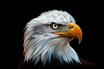 Obraz premium photo realistic portrait of an white head eagle