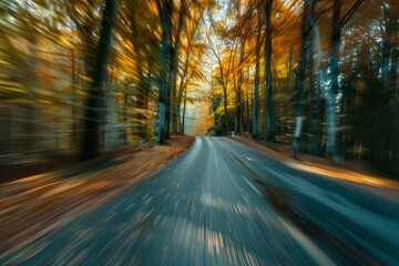 Blurred road movement