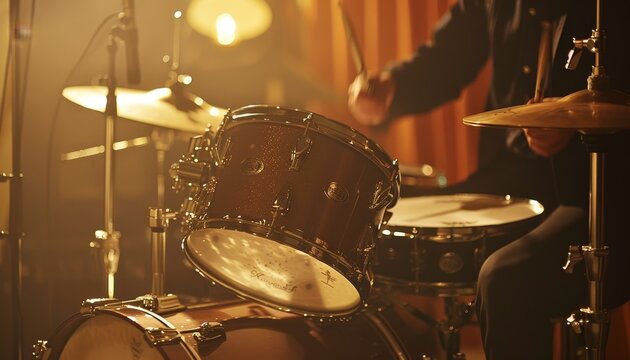 Body drummer playing on drums