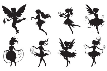 Fairy Silhouette Vector white background